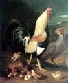 unknow artist Cock hen and chicken China oil painting art
